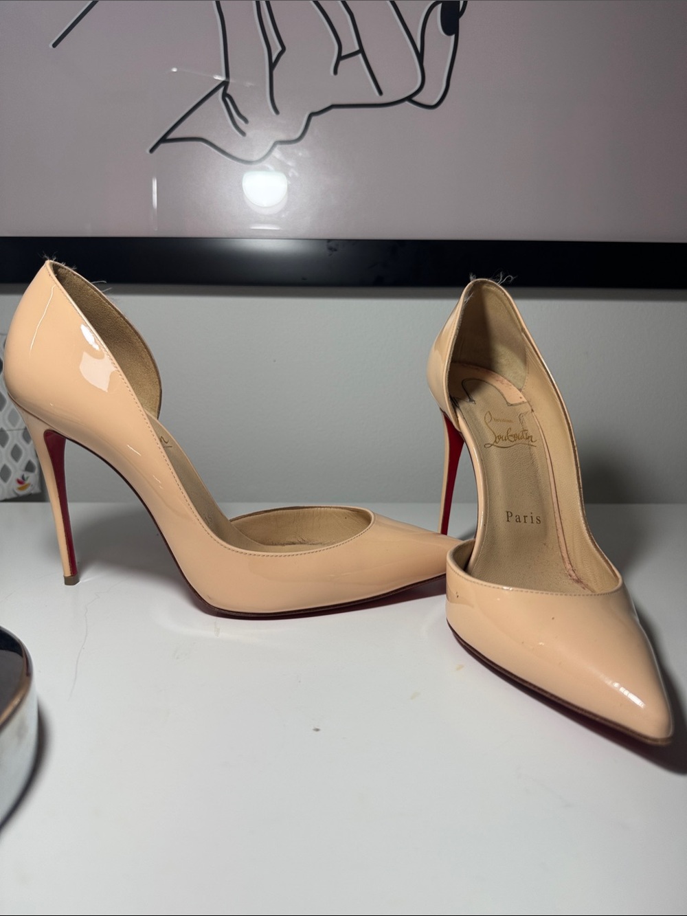 Christian Louboutin Iriza 100mm Blush Patent Leather Pointed-Toe Pumps
